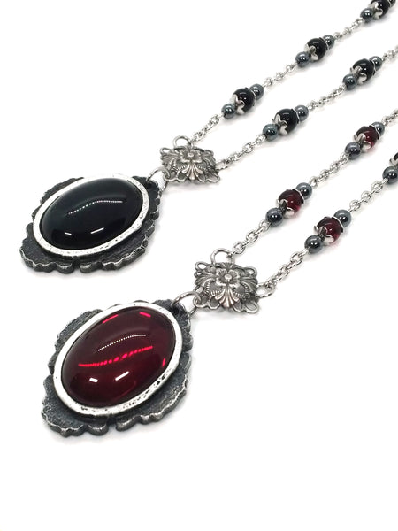 (Wholesale) Goth Necklace - Vampiric Amulet with Setting Options
