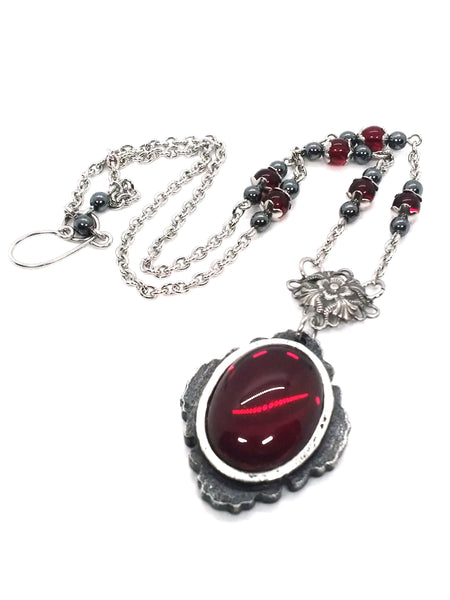 (Wholesale) Goth Necklace - Vampiric Amulet with Setting Options