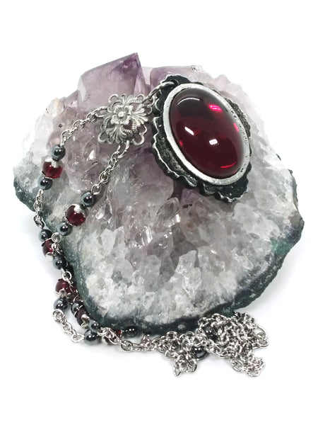 (Wholesale) Goth Necklace - Vampiric Amulet with Setting Options