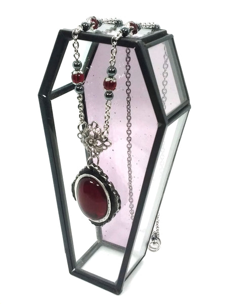 (Wholesale) Goth Necklace - Vampiric Amulet with Setting Options