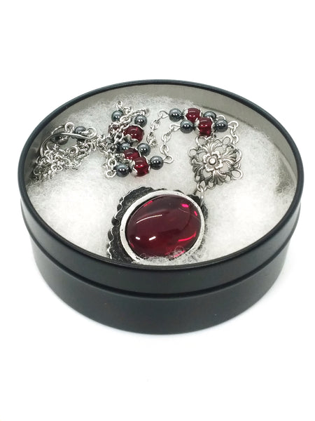 (Wholesale) Goth Necklace - Vampiric Amulet with Setting Options