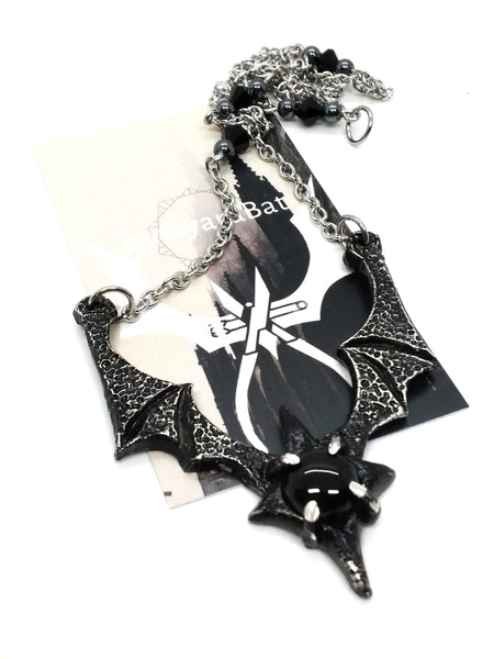 (Wholesale) Goth Necklace - Bat Wing Necklace
