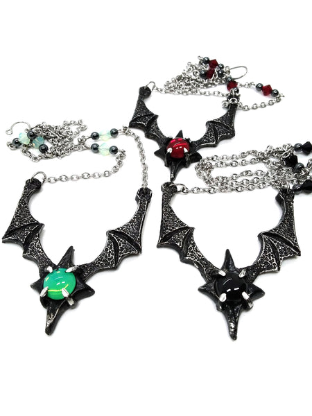 (Wholesale) Goth Necklace - Bat Wing Necklace