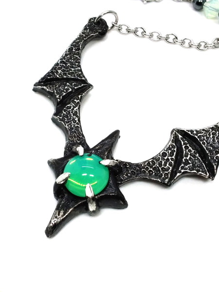 (Wholesale) Goth Necklace - Bat Wing Necklace