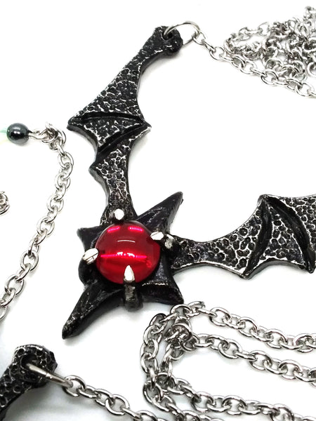 (Wholesale) Goth Necklace - Bat Wing Necklace