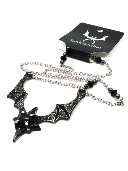 (Wholesale) Goth Necklace - Bat Wing Necklace