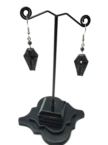 (Wholesale) Goth Earrings - Coffin Earrings