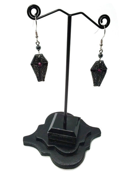 (Wholesale) Goth Earrings - Coffin Earrings