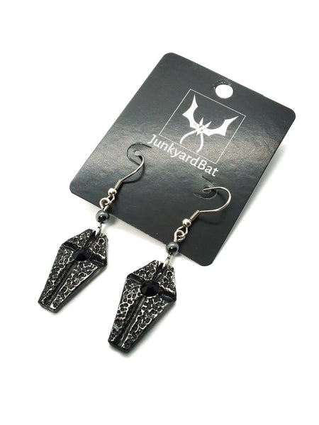 (Wholesale) Goth Earrings - Coffin Earrings