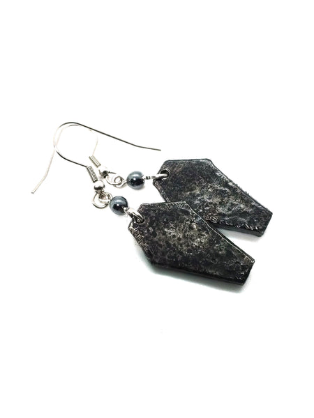 (Wholesale) Goth Earrings - Coffin Earrings