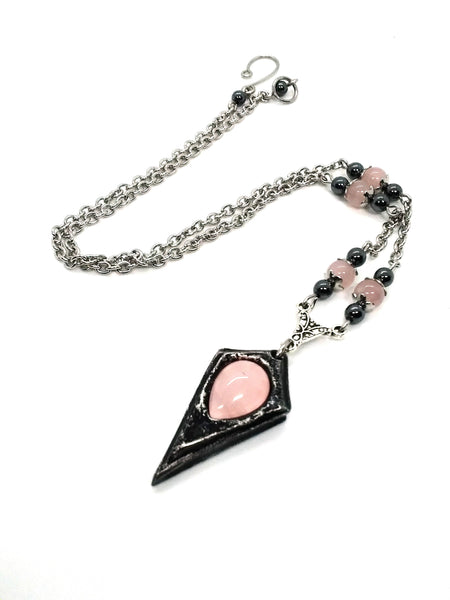 (Wholesale) Goth Necklace - Pendulum with Stone Options