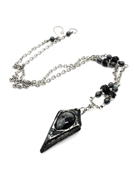 (Wholesale) Goth Necklace - Pendulum with Stone Options