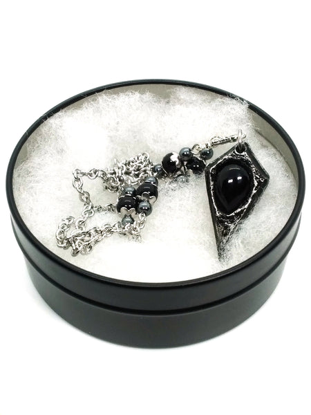 (Wholesale) Goth Necklace - Pendulum with Stone Options
