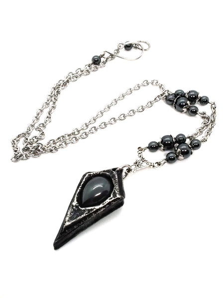 (Wholesale) Goth Necklace - Pendulum with Stone Options