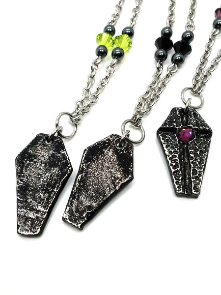 Goth Necklace - Small Coffin Necklace