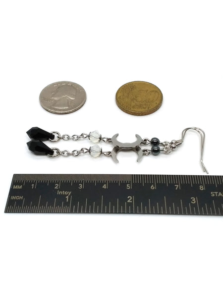 (Wholesale) Goth Earrings - Crescent Moon