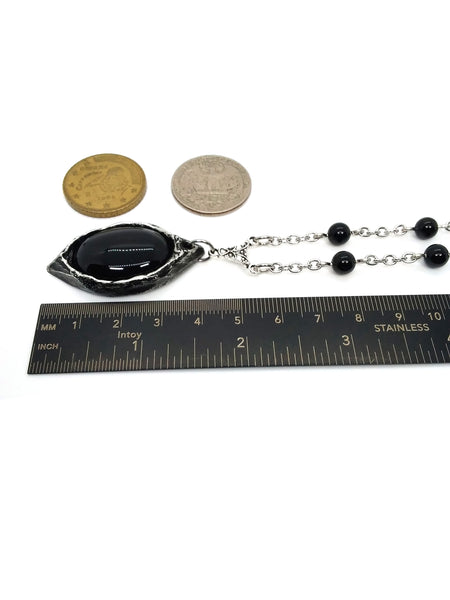 (Wholesale) Goth Necklace - Pointed Oval with Setting Options