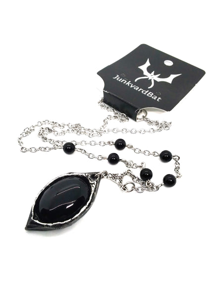 (Wholesale) Goth Necklace - Pointed Oval with Setting Options
