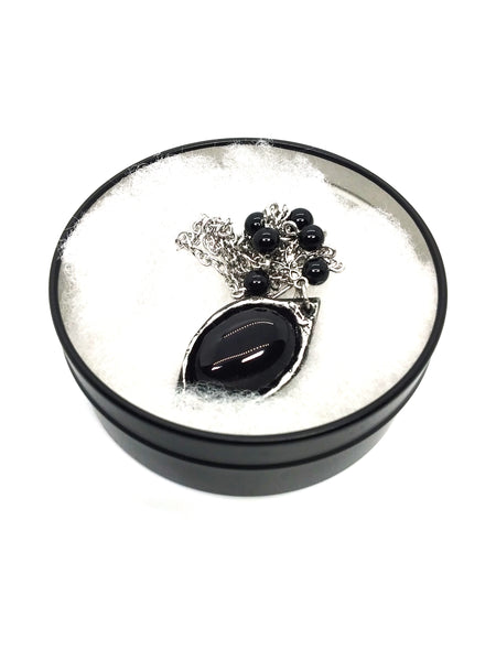Goth Necklace - Pointed Oval with Setting Options