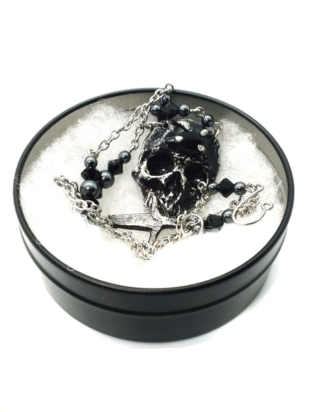 (Wholesale) Goth Necklace - Skull and Dagger
