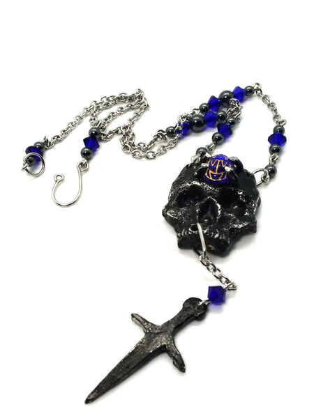 (Wholesale) Goth Necklace - Skull and Dagger