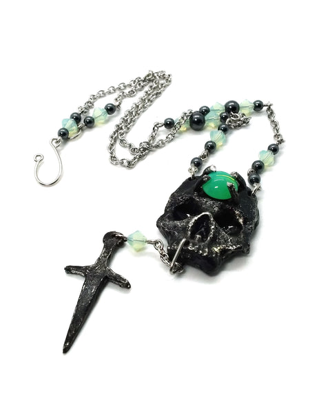 (Wholesale) Goth Necklace - Skull and Dagger