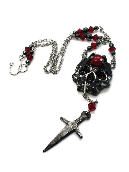 (Wholesale) Goth Necklace - Skull and Dagger
