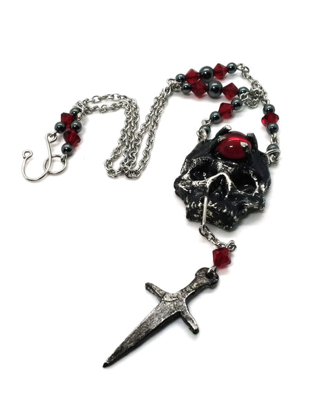 Goth Necklace - Skull and Dagger