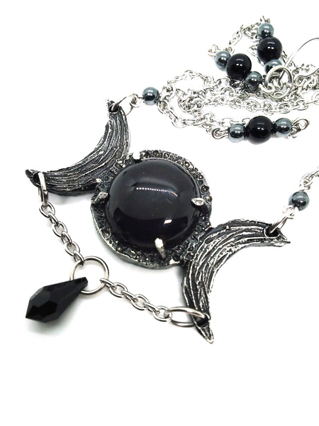 Triple Moon Goddess Necklace