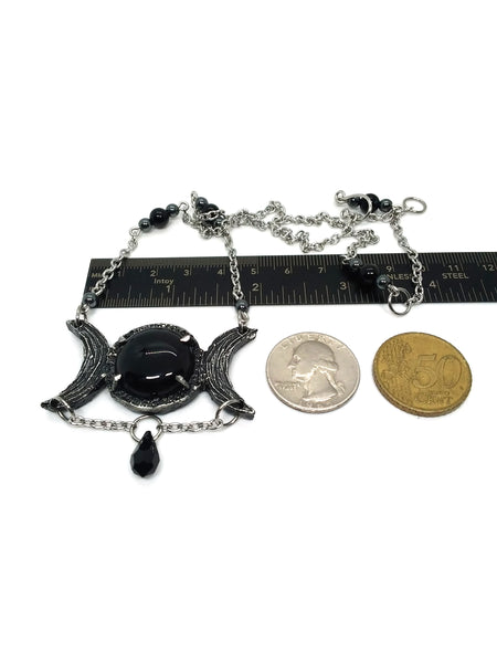 Triple Moon Goddess Necklace