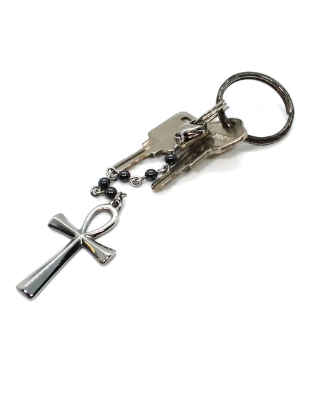 Steel Ankh Keychain