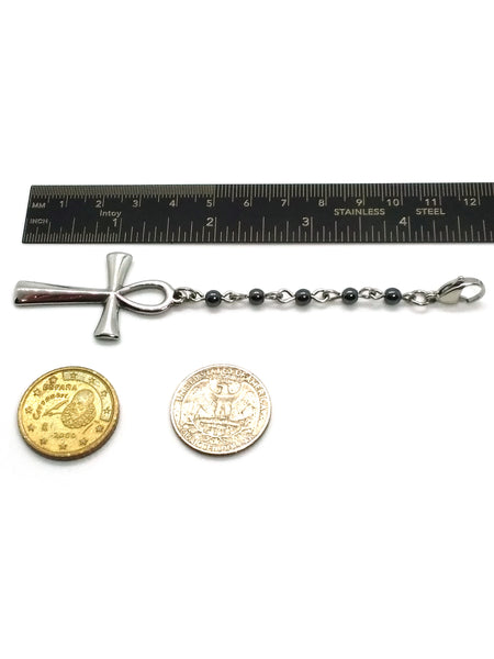 Steel Ankh Keychain