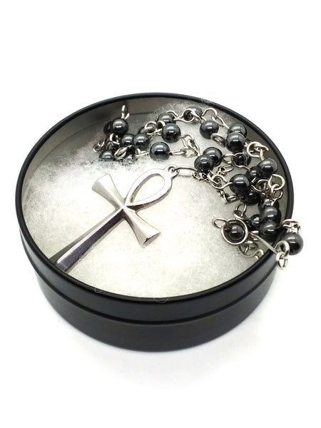 (Wholesale) Goth Necklace - Steel Ankh