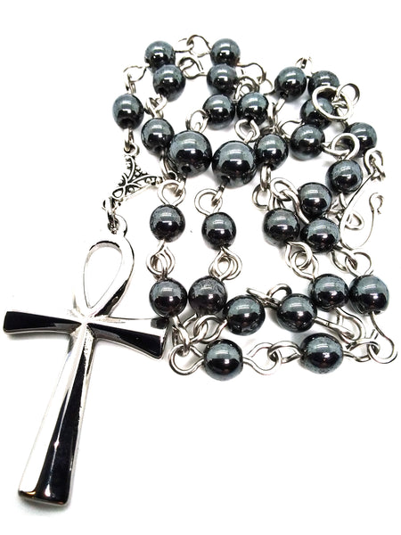 Goth Necklace - Steel Ankh