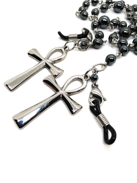 Steel Ankh Eyeglass Chain