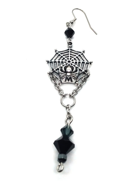 (Wholesale) Goth Earrings - Spider Web