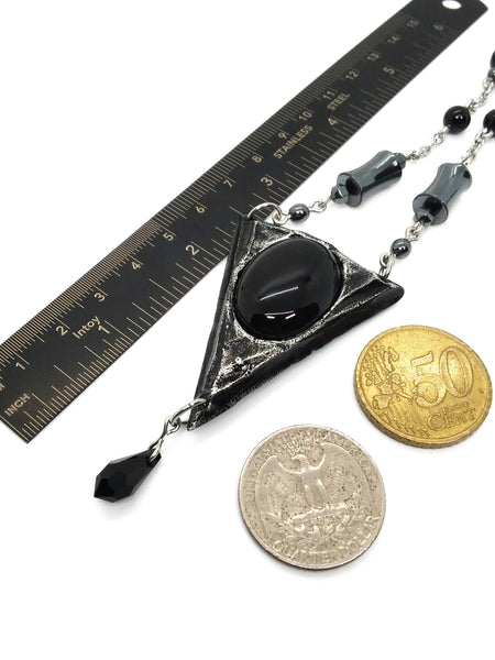 Goth Necklace - Triad - Onyx