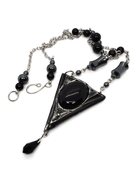 (Wholesale) Goth Necklace - Triad - Onyx