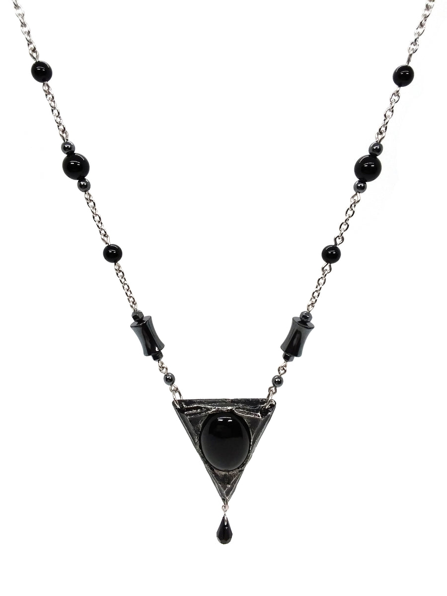 Goth Necklace - Goth Jewelry - Triad - Onyx – JunkyardBat