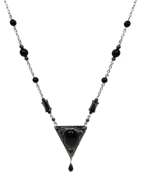 (Wholesale) Goth Necklace - Triad - Onyx