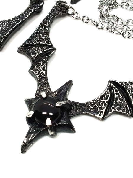 (Wholesale) Goth Necklace - Bat Wing Necklace