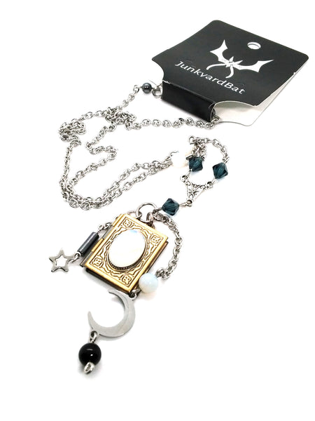 (Wholesale) Charm Necklace - Celestial Spellbook Locket