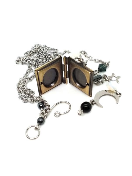 (Wholesale) Charm Necklace - Celestial Spellbook Locket