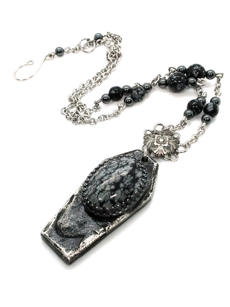 Goth Necklace - Coffin Pendant with Setting Options