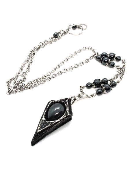 Goth Necklace - Pendulum with Stone Options