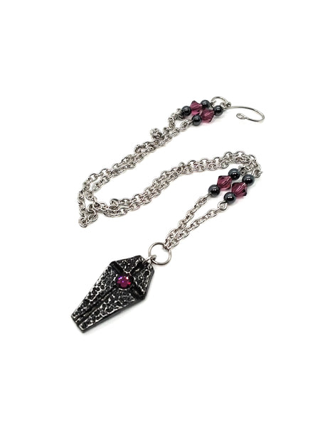(Wholesale) Goth Necklace - Small Coffin Necklace