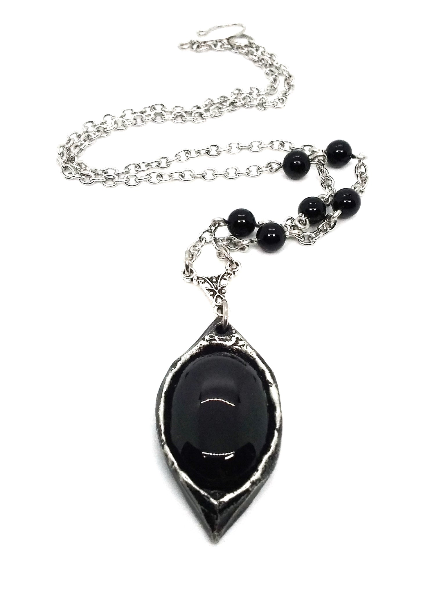 Goth Necklace - Pointed Oval with Setting Options
