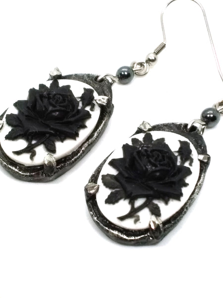 Rose Cameo Earrings