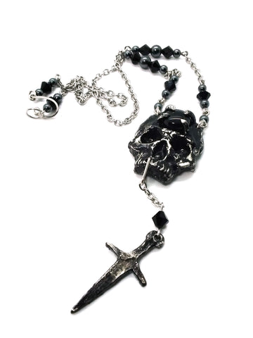Goth Necklace - Skull and Dagger