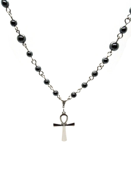 (Wholesale) Goth Necklace - Steel Ankh